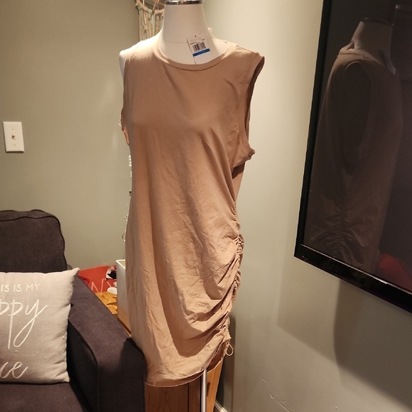 Michael Kors Asymmetrical Tan Dress - Picture 1 of 5